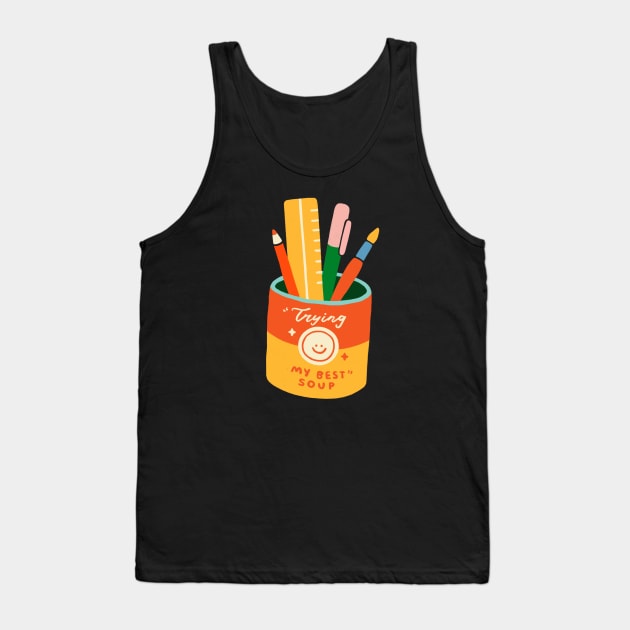 'Trying My Best' Campbell's Soup Can Tank Top by sinyipan